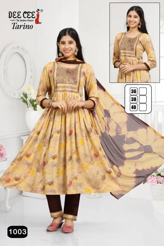 Tavino By Deecee Rayon Printed Embroidery Kurti With Bottom Dupatta Wholesale Shop In Surat